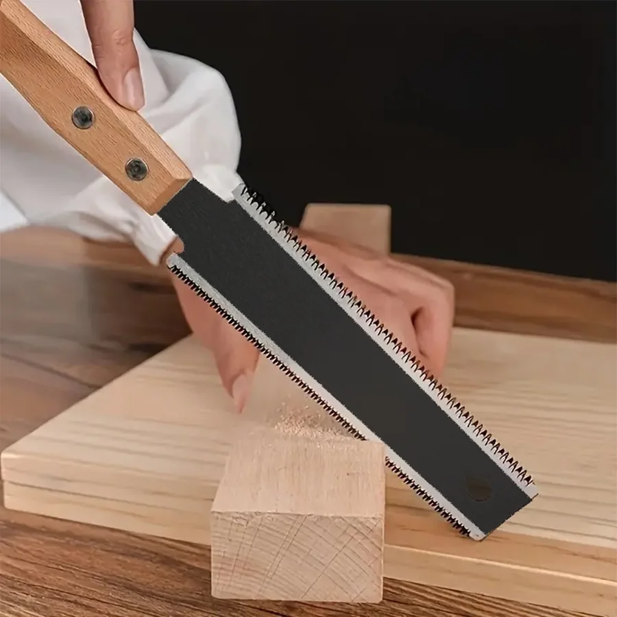 منشار يدوي للنجارة مقاس 12.2 بوصة بمقبض خشبي مريح |   شفرة دقيقة مقاس 15 سم لأعمال النجارة والحرف اليدوية