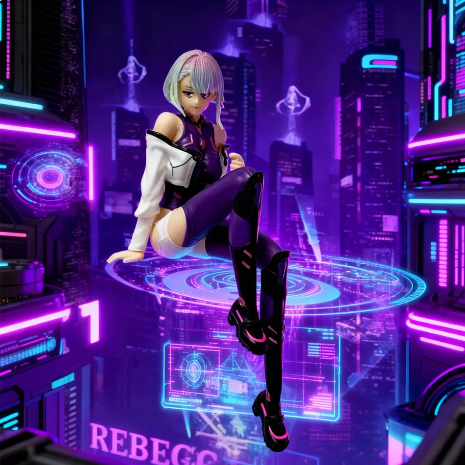 Edgerunners Anime-Figuren – Lucy-Sitzposen im Cyberpunk-Stil | Street Samurai Desktop-Modellspielzeug, Fan-Kollektion – Detail 2