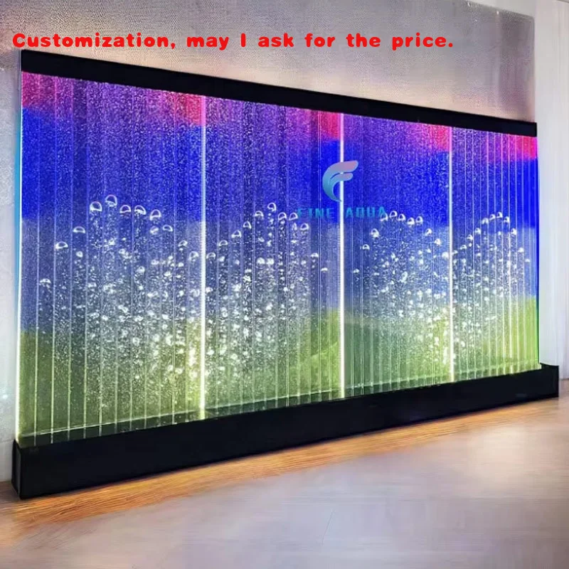 

custom.Interior Design Programmable Digital Bubble acrylic Wall Aquarium Ornaments Wall Partition Room Divider Screens