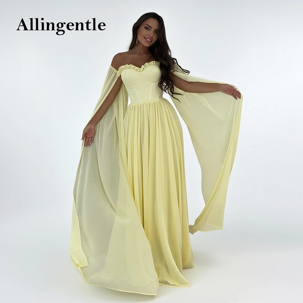 

Long Chiffon Yellow Prom Gowns 2026 Elegant A Line Party Formal Dress For Women Floor Length Simple Evening Dress Customized