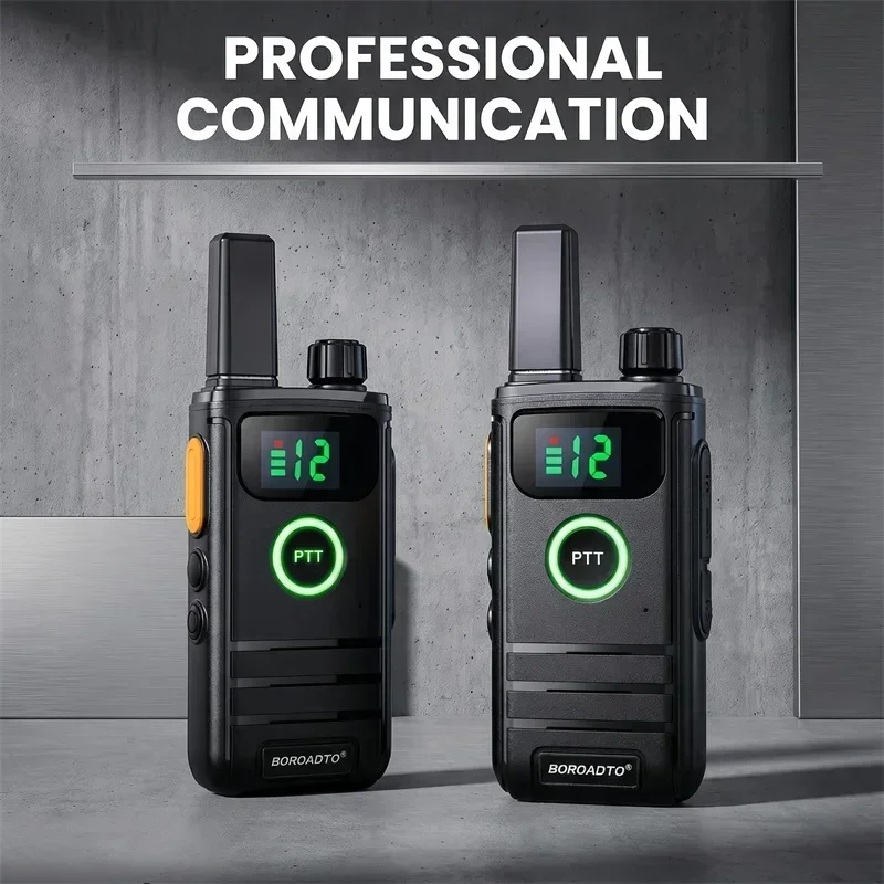 Upgraded Mini Walkie Talkies 16 Channels UHF 400-470MHz Two-Way Radio with Type-C Charging VOX Hands-Free Long Standby for Outdo