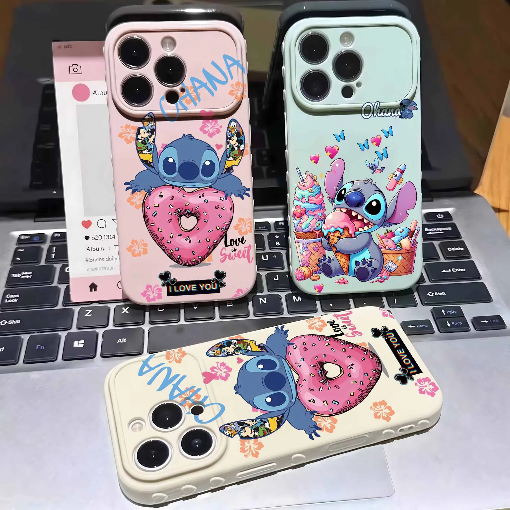 Fashion New Style Stitch For Apple iPhone 17 16 15 14 13 12 Mini 11 Pro Max Bubble Heart Cover Funda Silicone Soft Phone Case view 2