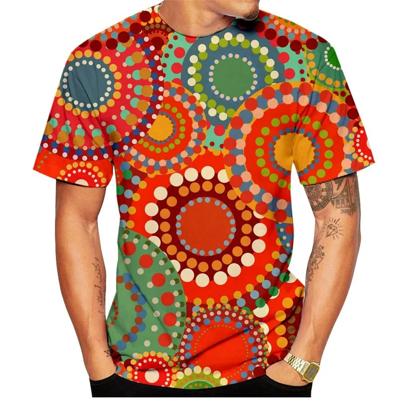 Men\'s T-shirt 3d Colorful Flower Printing Short Sleeve Women T Shirts Oversized Tops Round Neck Tee Streetwear Summer Clothing