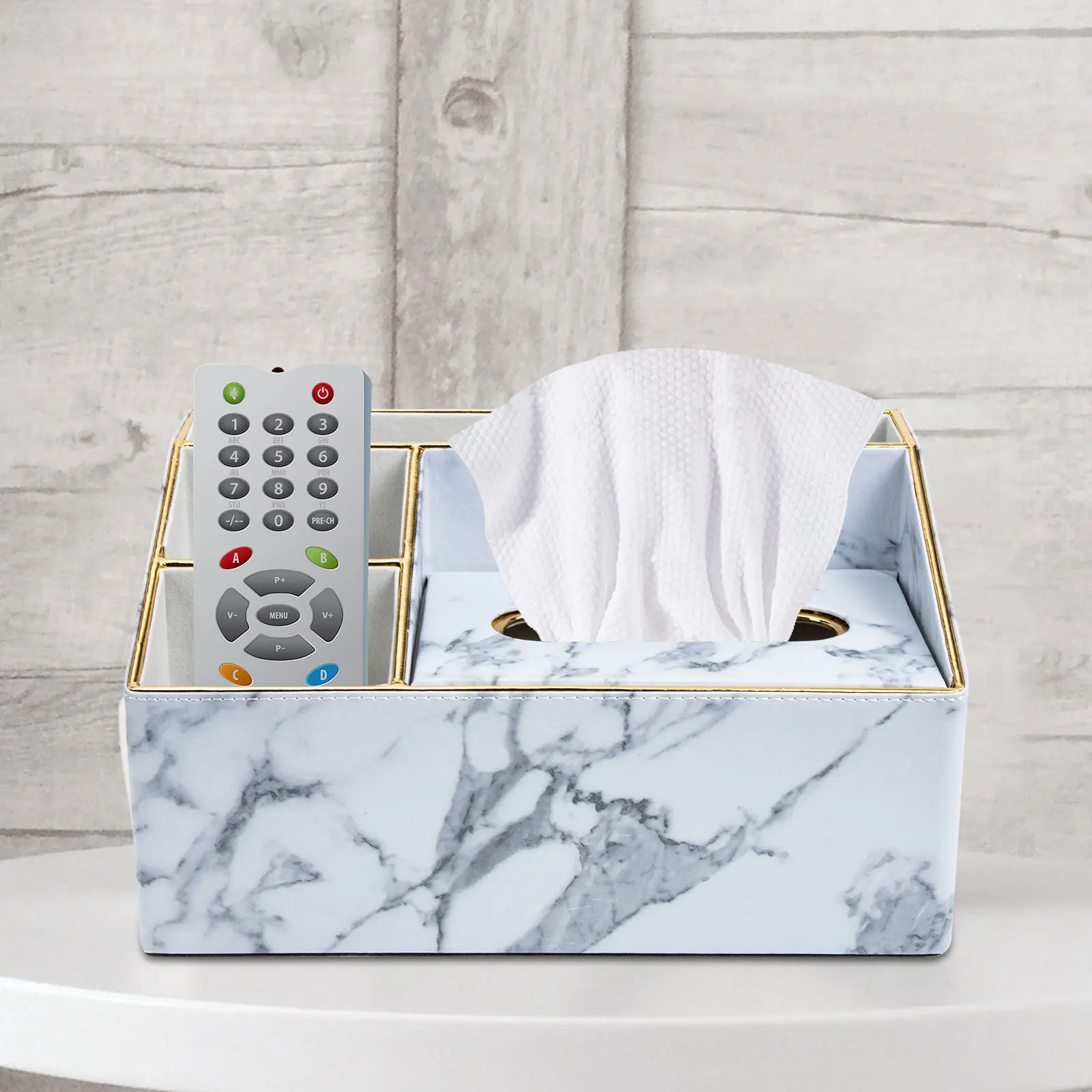 

Marble Pattern Storage Box PU Remote Control ganizer Tissue Dispenser Desktop Case Napkin Holder Archive Folder Document