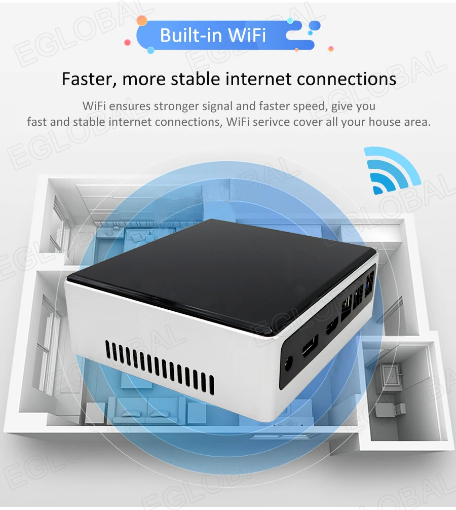 EGLOBAL Mini PC tascabile con Intel Core i7-10710U 16 GB DDR4 500 GB SSD Windows 11 pro Wifi6 Computer desktop portatile