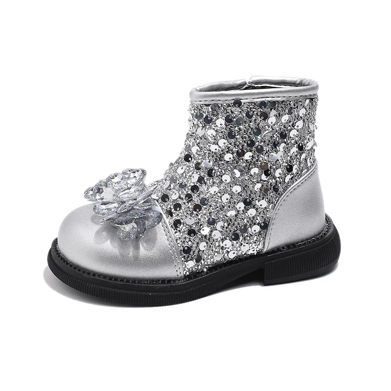 Girl Shoes Winter Warm Plush Ankle Boots for Women Fashion Princess Bling Shoes Kids Casual Shoes Children Sneaker Zapatos Niña