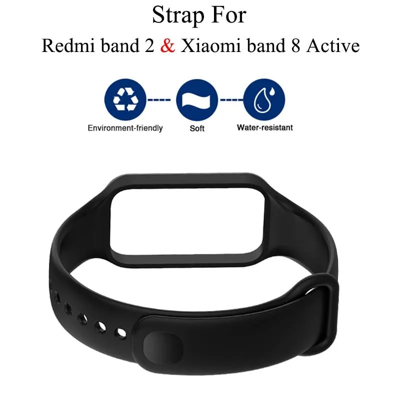 Correa de silicona para Redmi Smart Band 2, repuesto de correa de reloj para Xiaomi Smart Band 8 Active