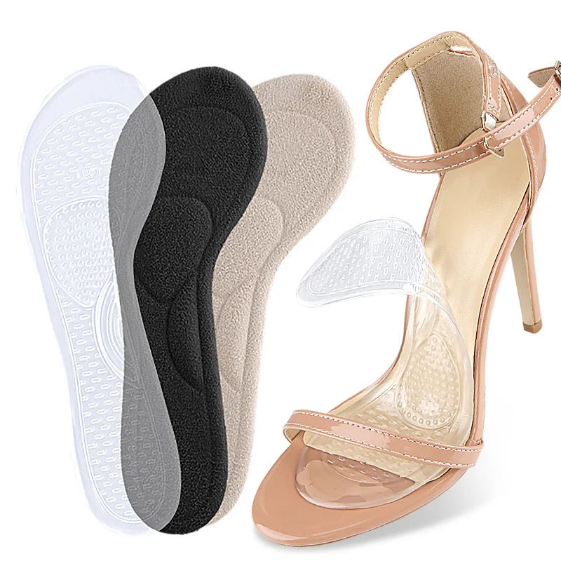 Women's Comfort Adhesive High-Heeled Shoes Insoles Invisible Anti-Slip Gel Arch Pad for Sandals Sweat-Absorbent Insole