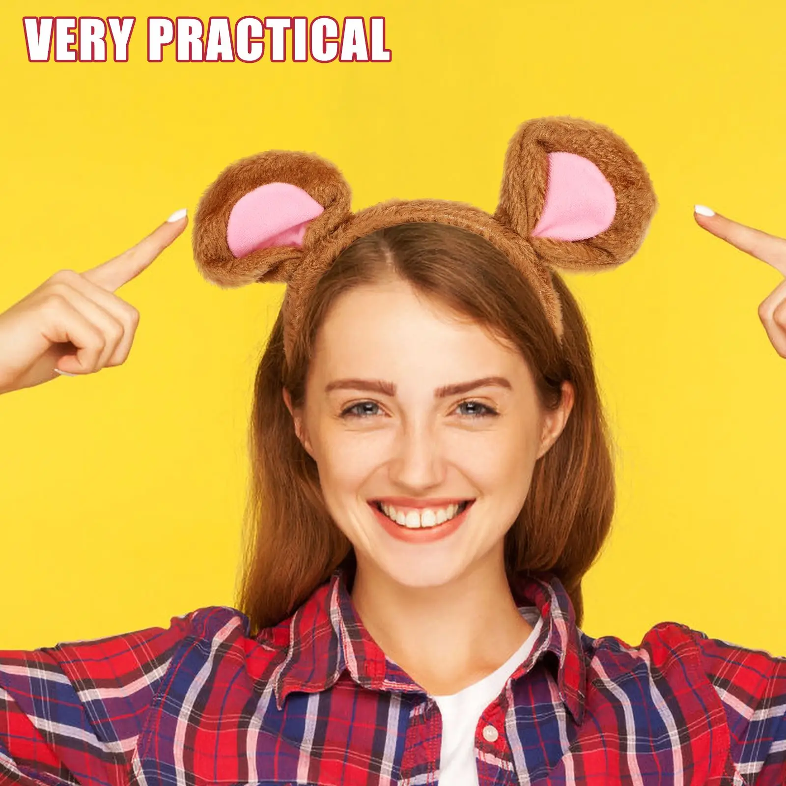 Mouse Ears Hairband Headbands Plush Hair Hoop for Washing Face Cartoon Animal Hairbands Halloween Party Dress Up Costume NEW