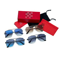 CHHC 2026 Metal Frame Sunglasses for Men, Retro Square Polarized, UV400 Protection, Y2K Fashion Viral Sun Glasses