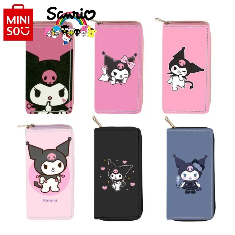 

Miniso Kuromi New Women's Wallet Fashionable High Quality Long Wallet Cartoon Large Capacity Multi Functional Card Zero Wallet