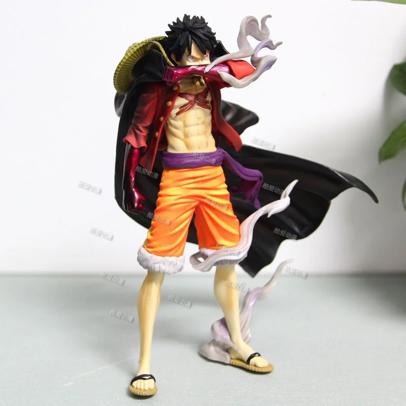 20cm One Piece Blowing Luffy With Cloak Second Form Ghost Island Scene Doll Gift Gk Hand Made Ornaments Model Gift Christmas Boy