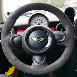 For BMW MINI ONE Cooper Countryman Modified Farmer Turned Fur Interior Hand Sewn Steering Wheel Cover