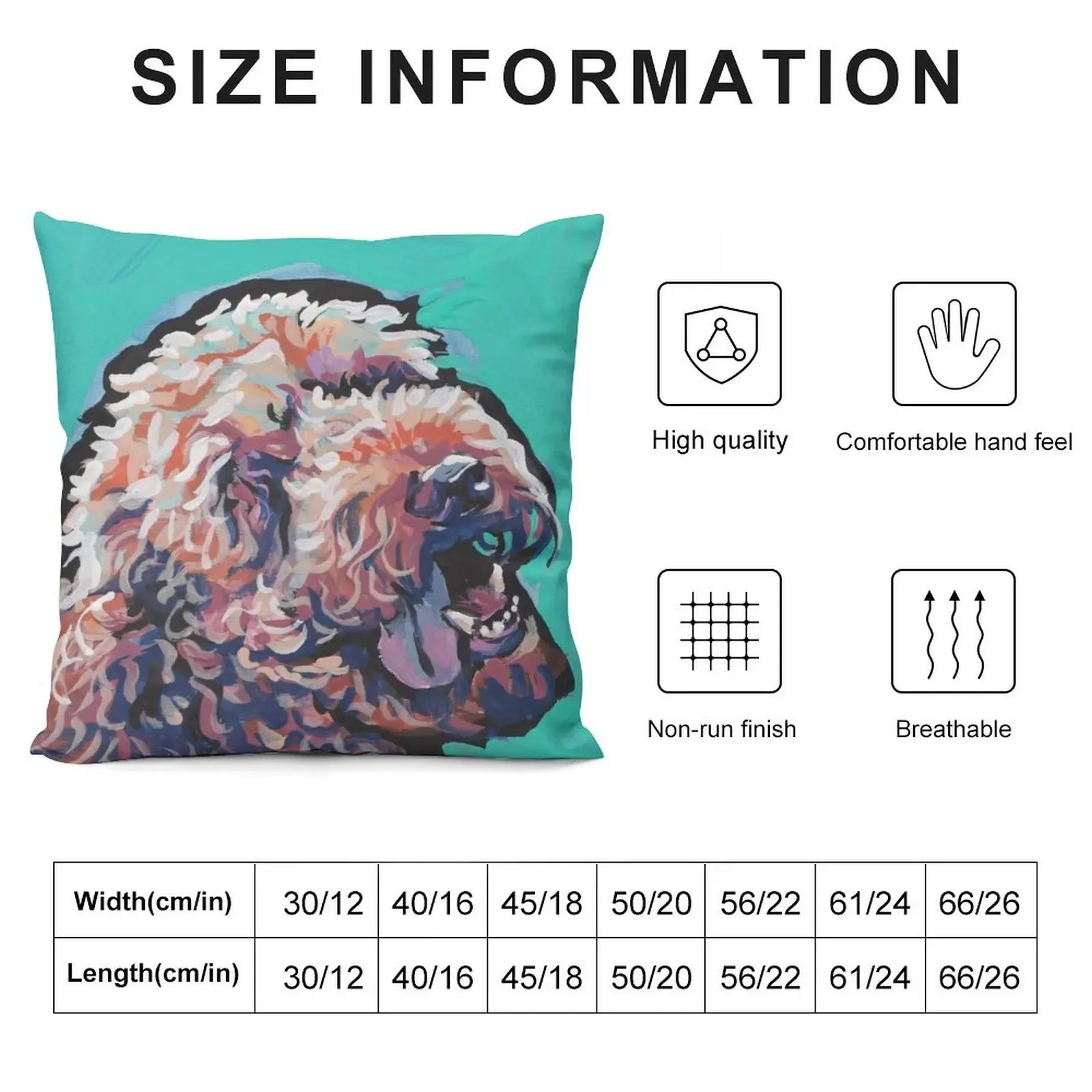 Poodle Labradoodle Golden Doodle Dog Bright colorful pop dog art Throw Pillow Sofa Pillow Cover Sofa Cushions Covers pillow