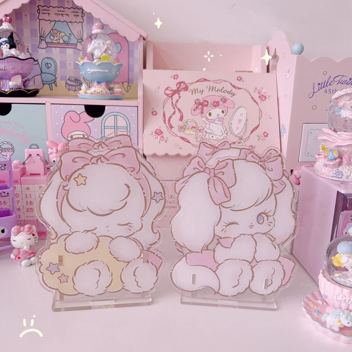 

Kawaii Cartoon Acrylic Pen Holder, Desktop Organizer, Transparent Bunny, Bear, Tiger, Office Stationery, Cosmetics Storage Box