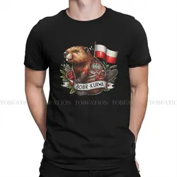 Kurwa Classic Fashion TShirts Kurwa Bobr Bober Male Harajuku Fabric Streetwear T Shirt O Neck