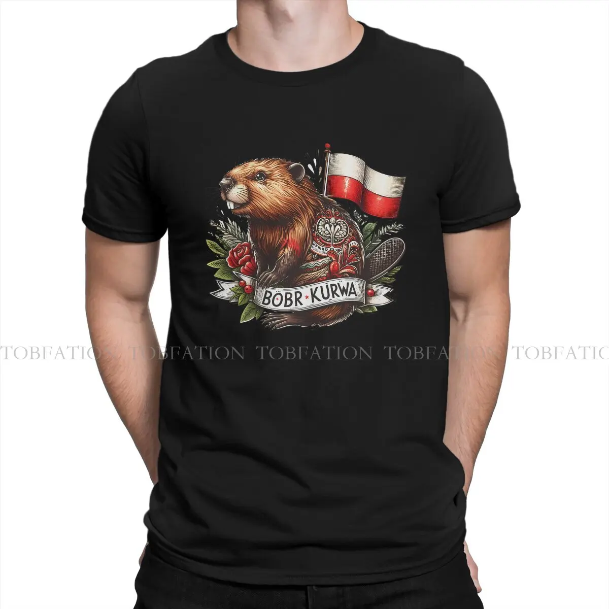 Kurwa Classic Fashion TShirts Kurwa Bobr Bober Male Harajuku Fabric Streetwear T Shirt O Neck 