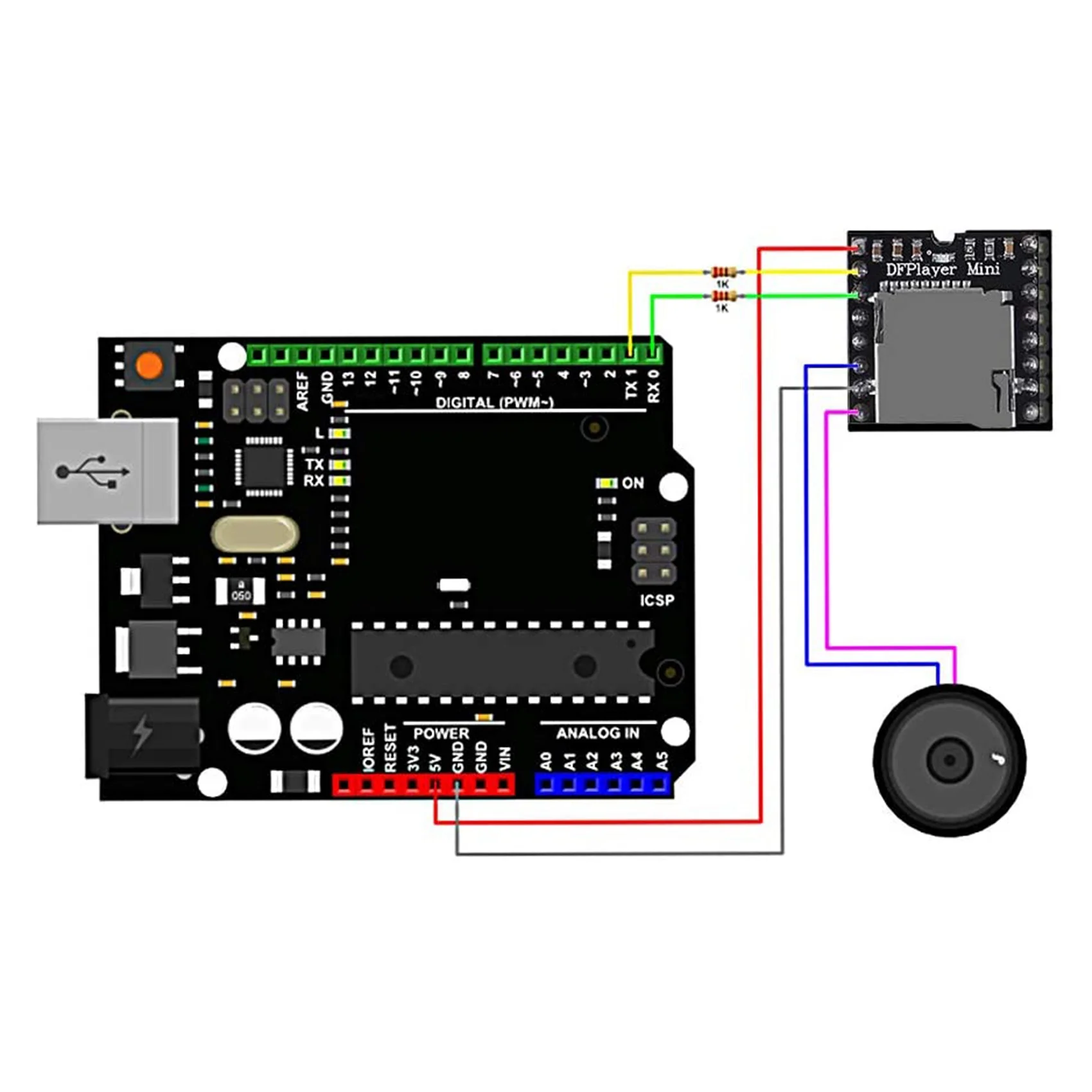 Módulo de áudio para MP3 Player, Voice Decoder Board, Suporte TF Card, U-Disk IO, Porta Serial, AD, YX5200, 5PCs
