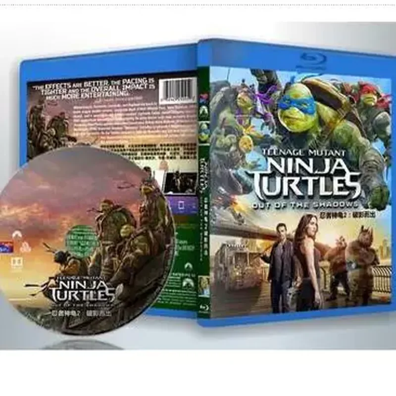 Película de acción, ciencia ficción y comedia estadounidense, las Tortugas Ninja, 1 y 2, BD alta definición 1080p Blu-ray, 2 discos DVD