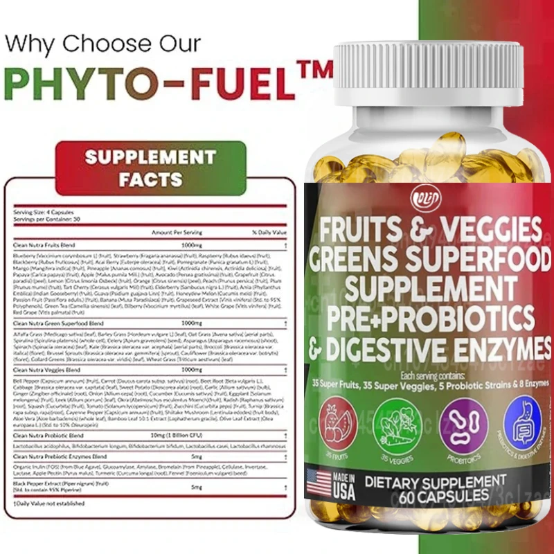 Fruit and Vegetable Supplements - Probiotics, Probiotics, Digestive Enzymes, Natural Spirulina