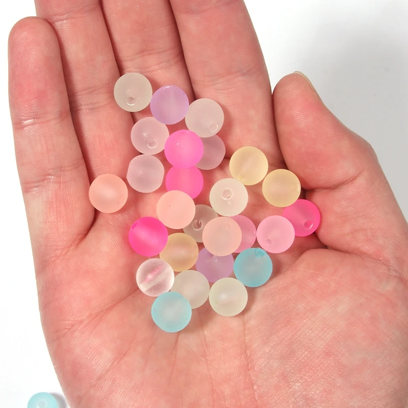 8-16mm Bunte Mattierte Acrylperlen, Lose Perlen mit Bohrloch für DIY-Bastelarbeiten, Ornamentherstellung, Kleidung, Nähzubehör – Detail 6