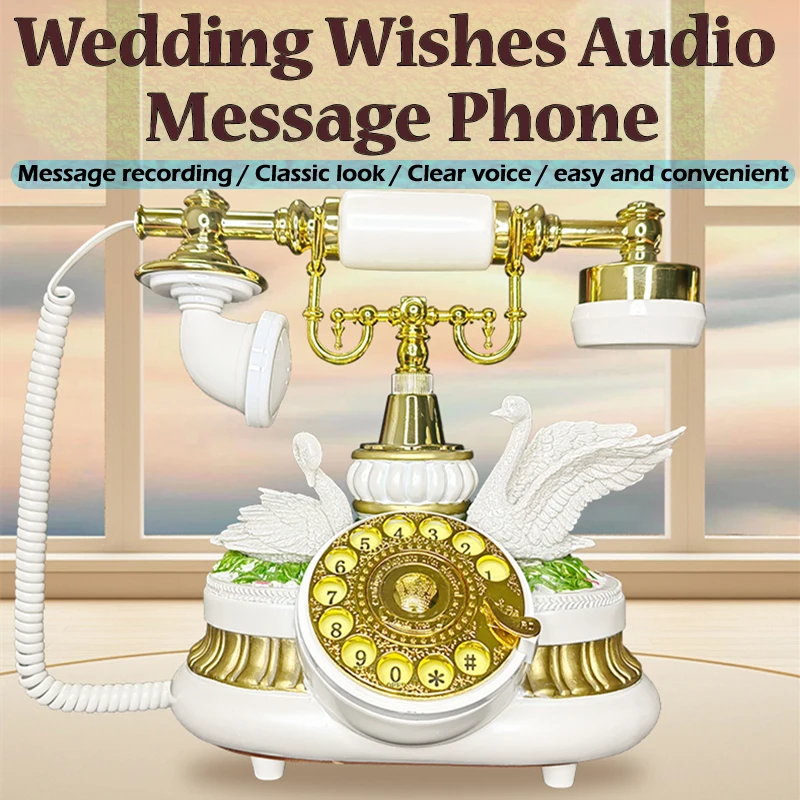 European classic audio message 16GB memory telephone wedding banquet party blessing recorder party guest message memoir