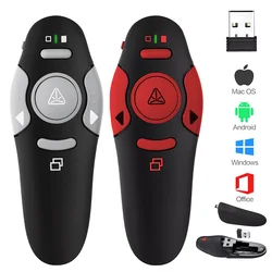 Powerpoint Presentation 2.4GHz Wireless USB PPT Flip Pen Pointer Clicker Presenter with Red Light Remote Control for Teacher