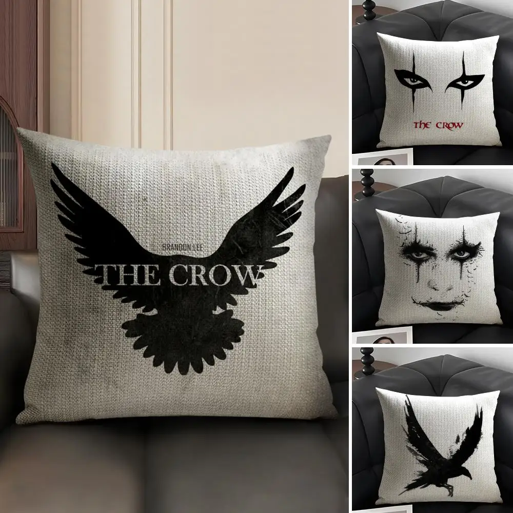 The C-Crow Movie Pillow Case Natural Linen Organic Fabric Double-Sided Printing Sofa Home Decor Gift Cushion Cover