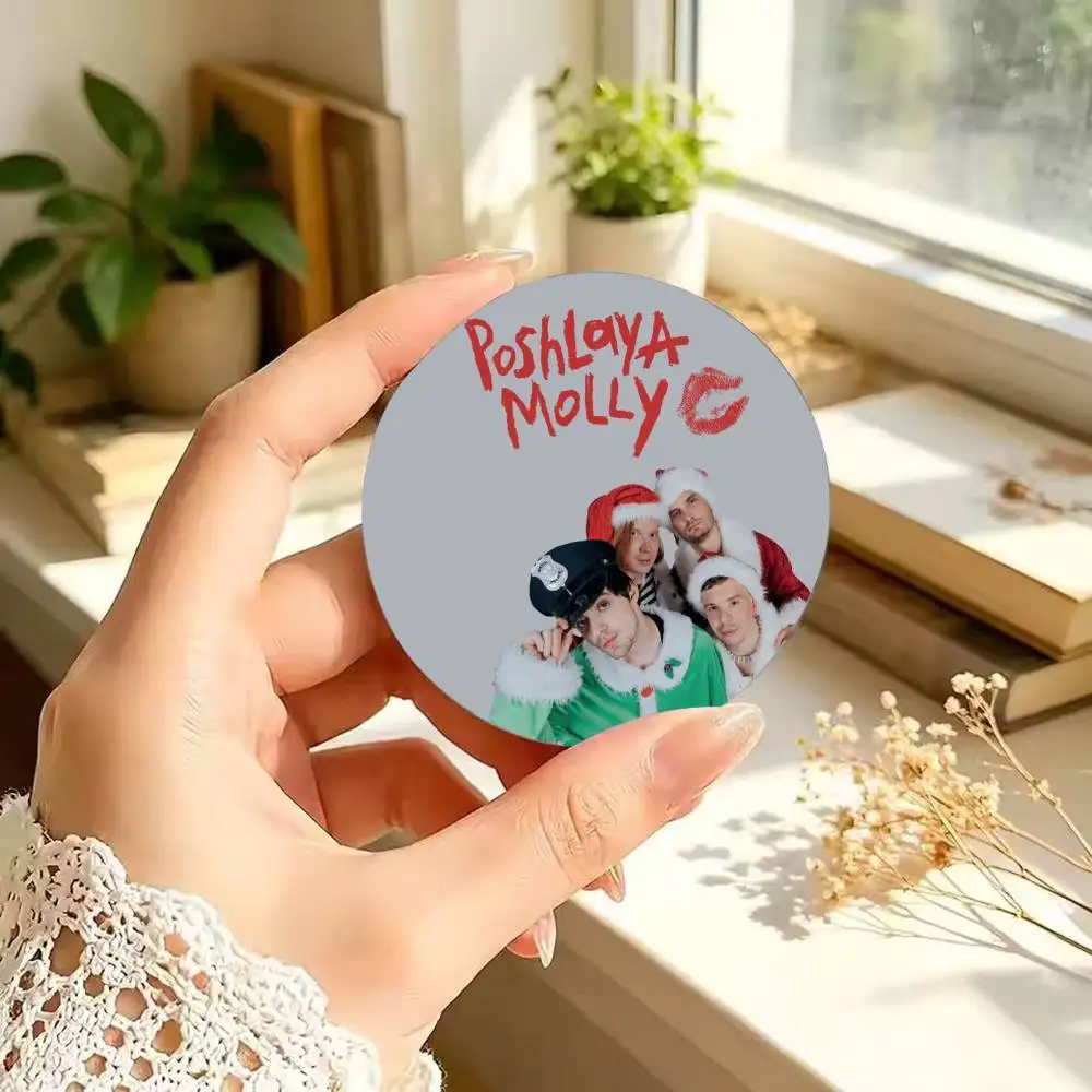 Band P-Poshlaya M-Molly 25 32 44 58 75mm Circular Buttons Brooches Lapel Clips Trendy Ornament Festive Souvenir Present