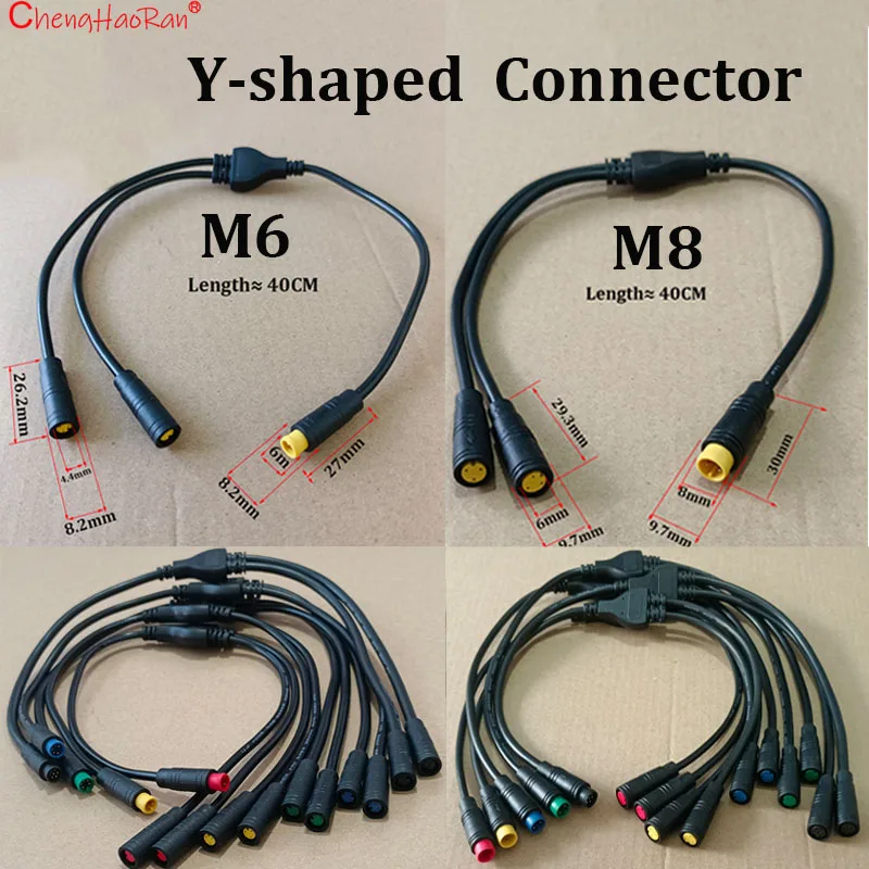 1PC Y-shaped M6 M8 1 Male to 2 Female Waterproof Line Aviation Plug 2 3 4 5 6-Core Sensing Connector Injection Molding Line
