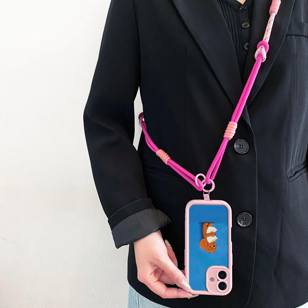 Cxd5Cute Dog Custodia con cordino a tracolla per Xiaomi Poco F7 X7 M7 X6 F6 M6 F5 X5 X3 M3 Pro C55 C65 C75 C71 Collana con cinturino Copertura del telefono