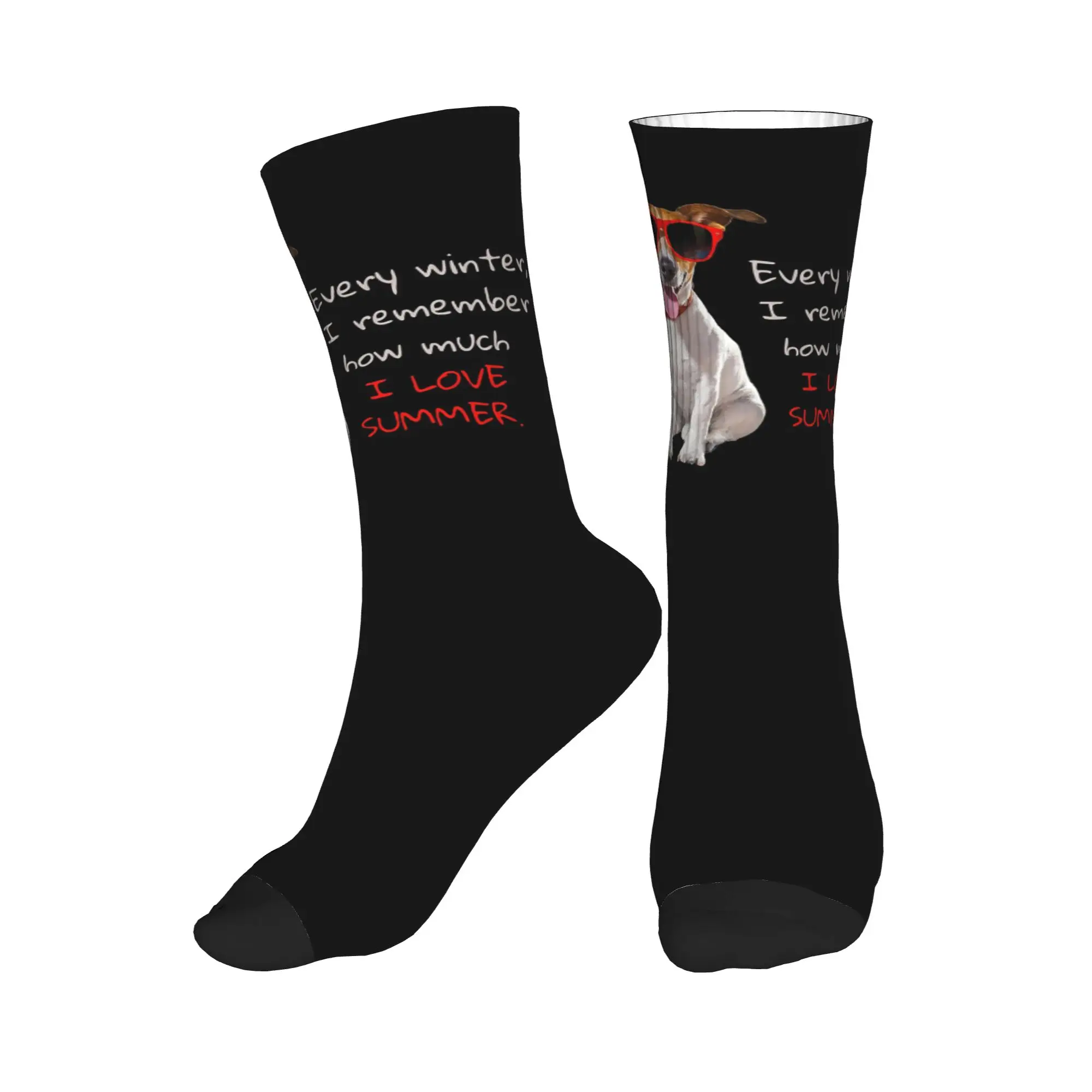 

All Seasons Jack Russell Terrier Dog in red sunglasses Sport Middle Tube Socks Crew Socks Funny Stockings for Men Women