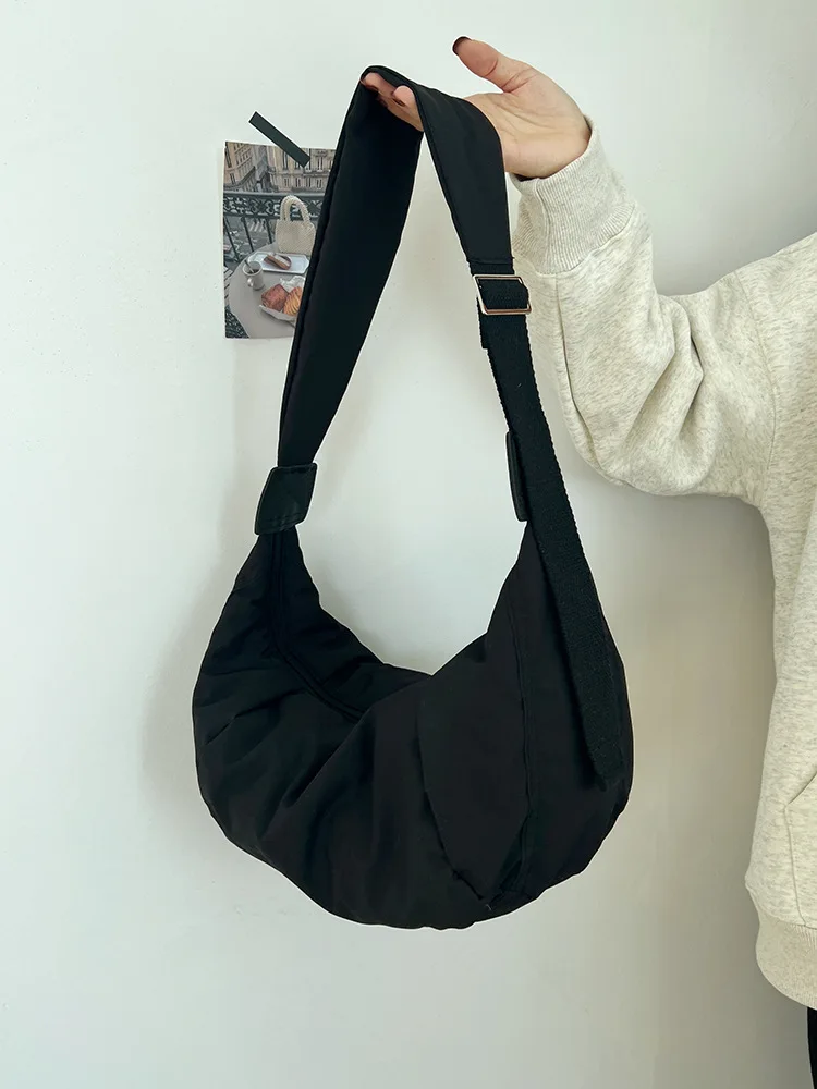 Women\'s Crossbody Hobo Bags Fluffy Canvas Shoulder Bag Large Capacity Casual Sport Handbags Female Travel School Messenger Bag