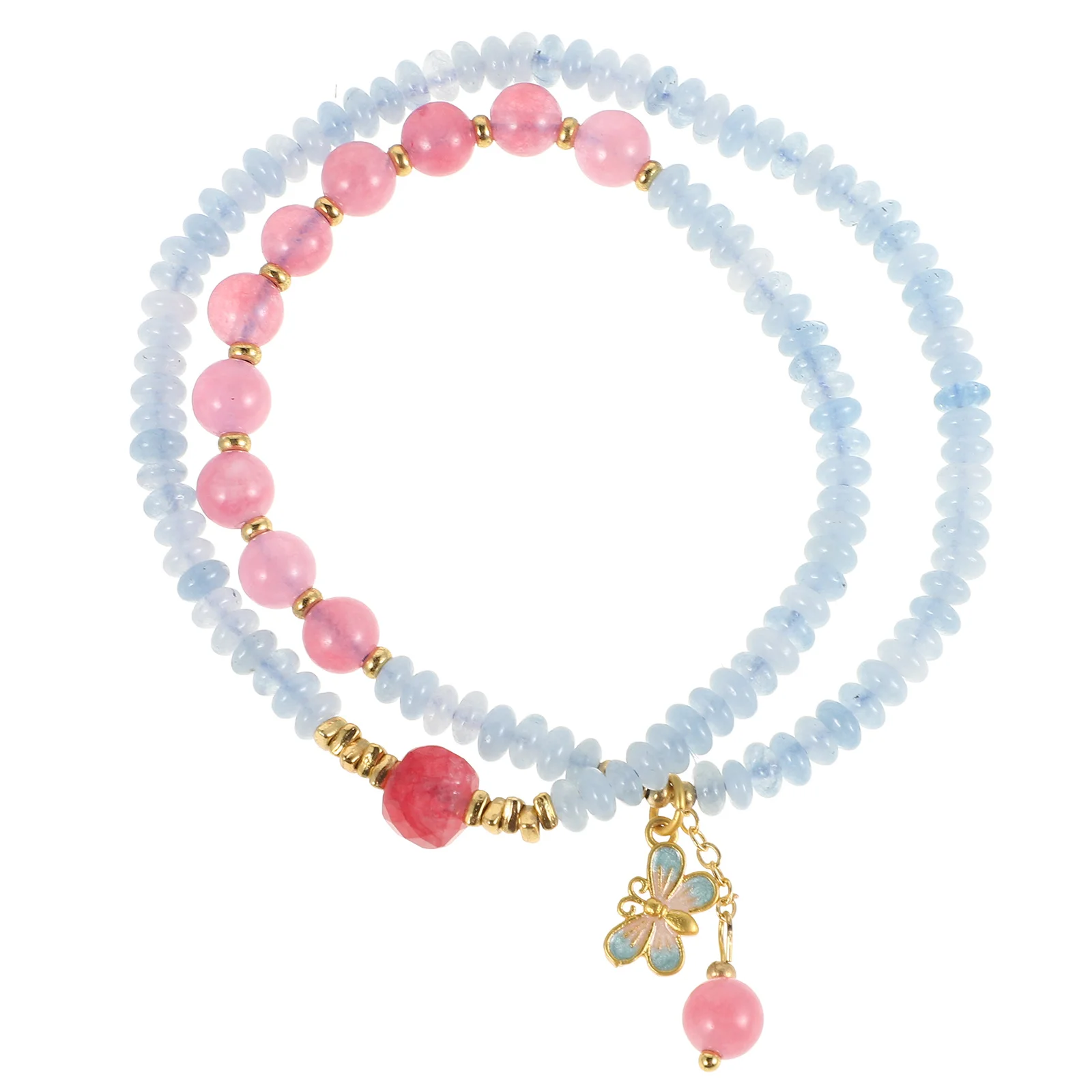 

Butterfly Mermaid Multi Layer Blue Crystal Beaded Bracelet Elegant Casual Formal Decorative Bracelet for Women