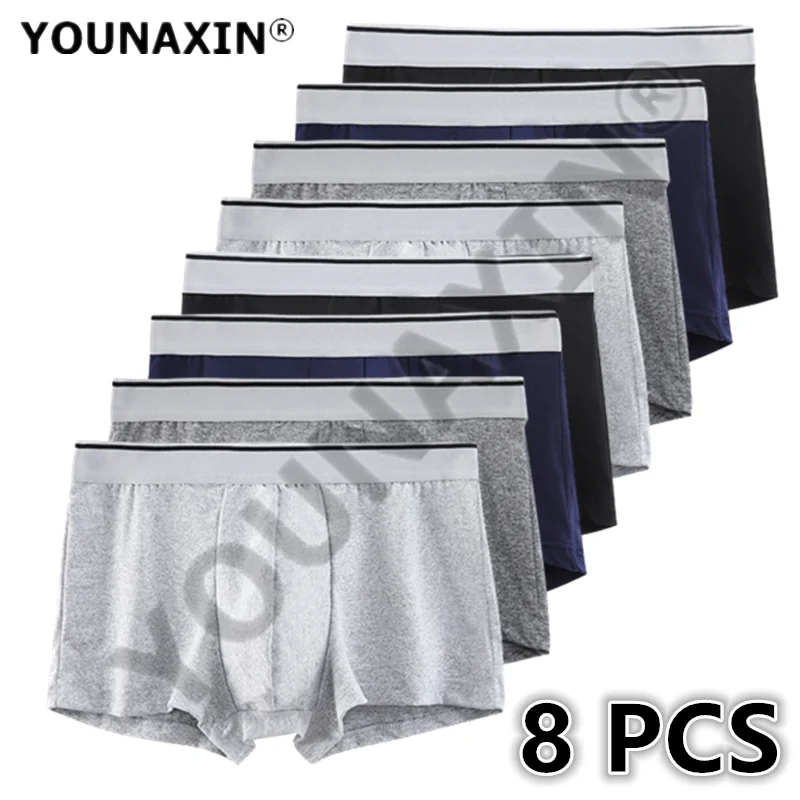 

8 Pieces Men Big Size Underwear Breathable Boxer Briefs Bottom Shorts Underpants Undies Panties Knickers L XL 2XL 3XL 4XL 5XL