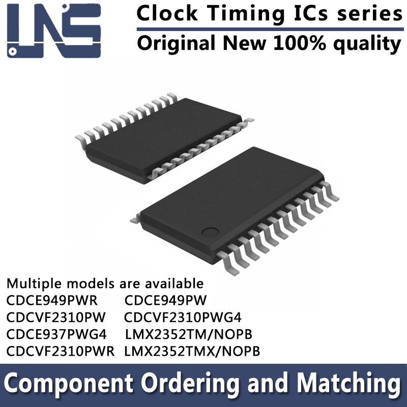 

1pcs CDCE949PW CDCE949PWR CDCVF2310PW CDCVF2310PWR CDCVF2310PWG4 LMX2352TM/NOP LMX2352TMX/NOPb TSSOP-24 4.40MM Clock Timing ICs
