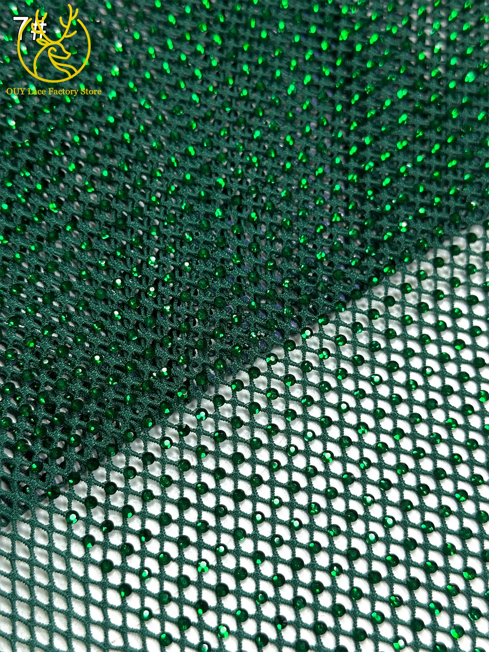 2,5 Yards Hochwertiger Dubai Edelstein-Netzspitzenstoff Hochqualitative Afrikanische Spitze Nigerianischer Steinspitzenstoff für Damen-Abendkleider – Detail 16