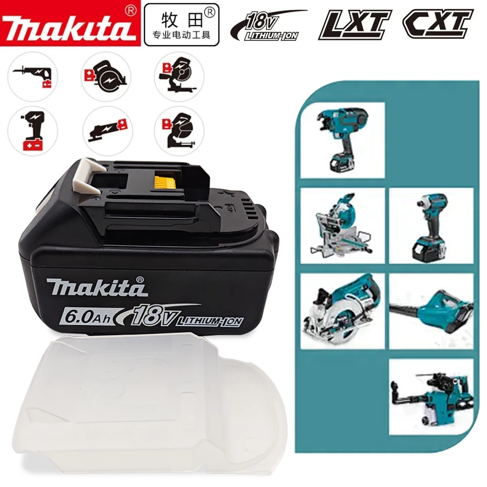 

Makita 18V 6000mAh Rechargeable Li-ion Battery with LED 18V Makita Power Tools LXT BL1860B BL1860 BL1850 Replacement Battery