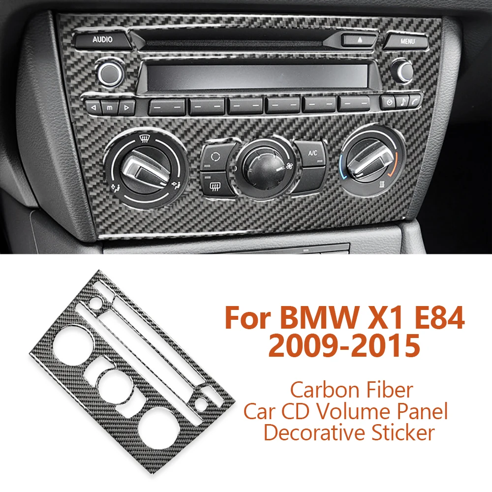 

For BMW X1 E84 2009-2015 Carbon Fiber Car Central Control CD Volume Adjustment Panel Decorative Stickers Auto Inter Accessoriess