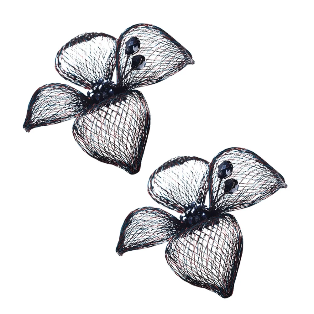 1Pair Metal Shoe Buckles Butterfly Flower Design High Heels Accessories Shoes Decorations Reusable Copper Wire