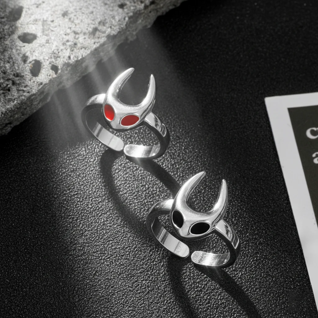 

1 шт., регулируемое кольцо на палец с полым рыцарем для женщин и мужчин, ювелирные изделия с игрой, реквизит для косплея, подвеска