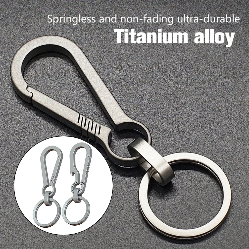 

Keychain Buckle Key Ring Made of Titanium Alloy Spring less Design for Stable Structure Ideal for Outdoor Hiking