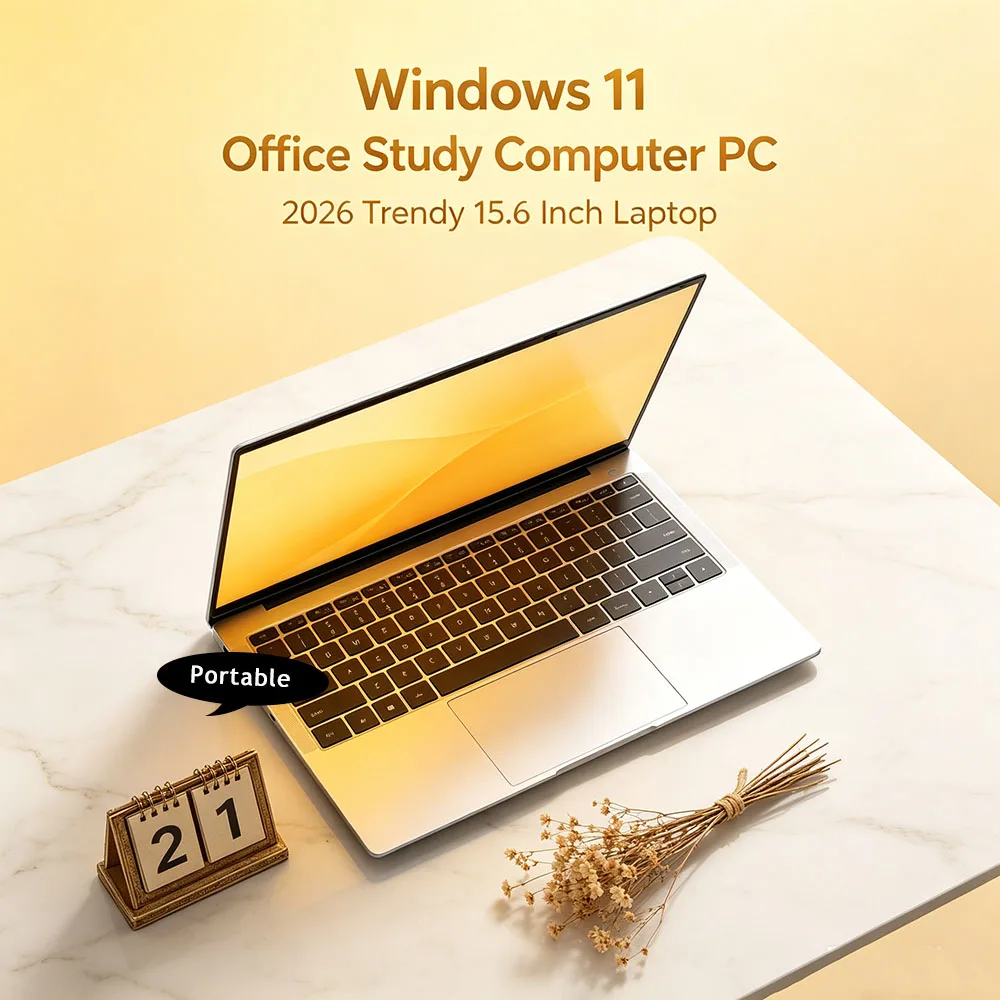 Inflexible Sturdy 15.6" Intel 6500Y Portable Laptop Windows11 Notebook 32GB DDR4 2TB SSD Pc Gamer Office Computer