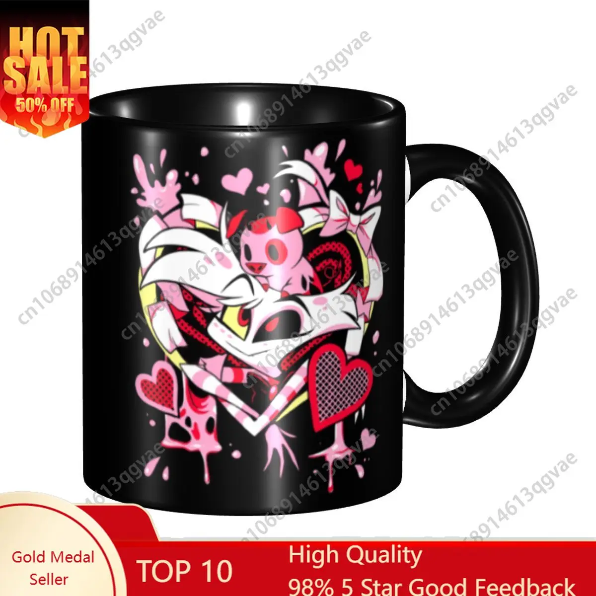 

Customized Hazbins Anime Animation Hotel Angel Dust Coffee Mugs DIY Ceramic Milk Tea Cup