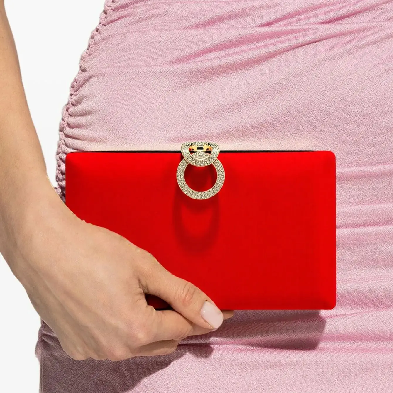 Velvet Women Evening Bags Diamonds Metal Golden Clutch Bags Flap Design Fashion Lady Gift Wedding Bridal Handbags Purse view 2