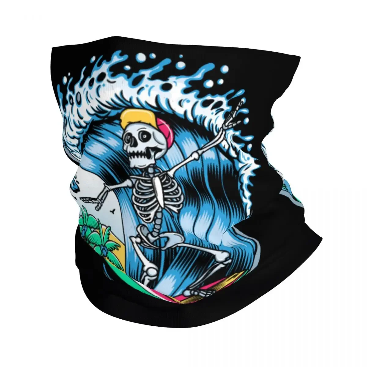 Custom Summer Surf Rider Skull Surfing Bandana Winter Neck Warmer Women Windproof Wrap Face sciarpa per Ski ghetta Headband