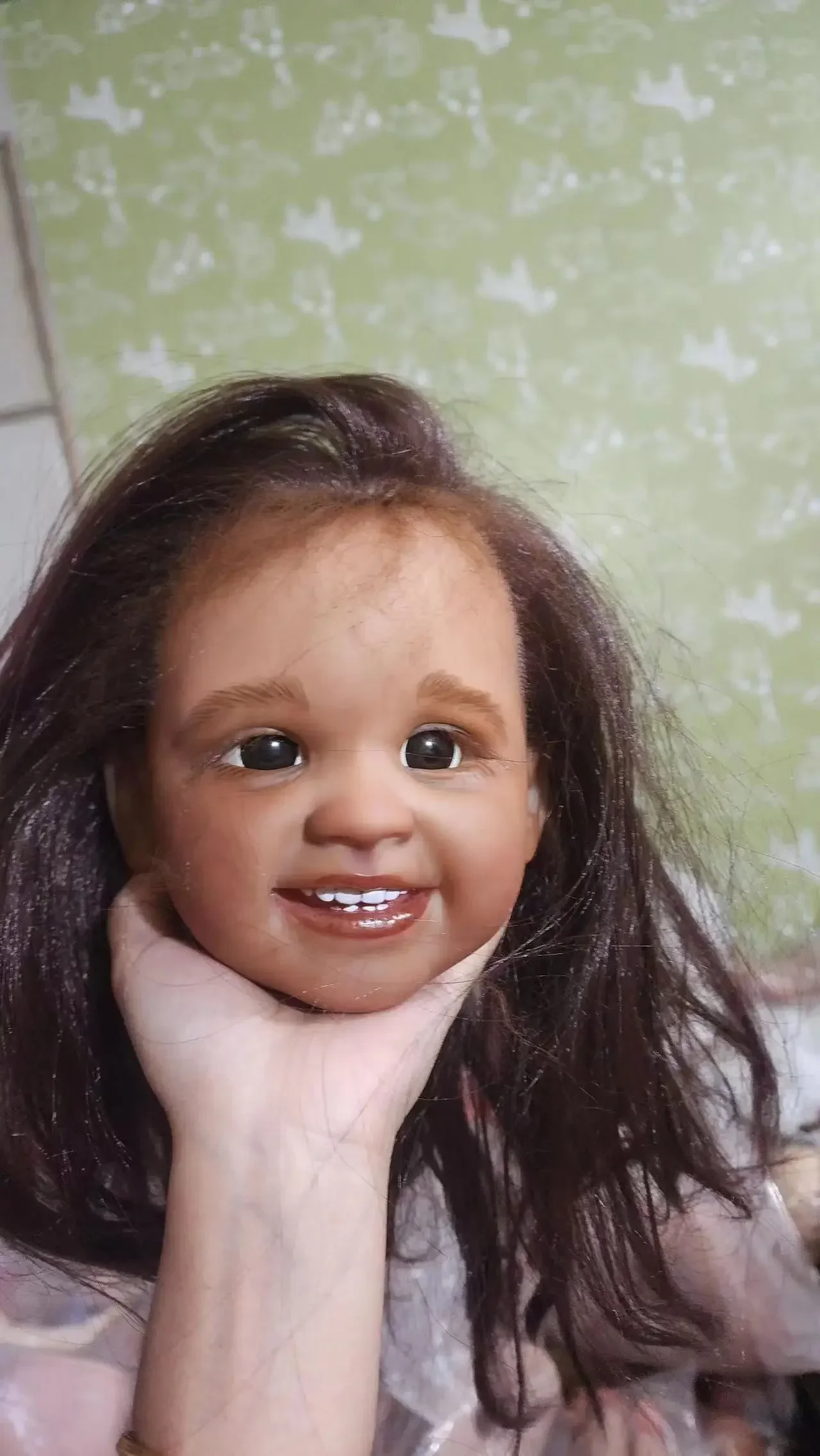 

EGO Customizable Supply 29inch Reborn Baby Shanti Dark Skin Painted with Full Limbs Hand-Rooted Hair Birthday Gift