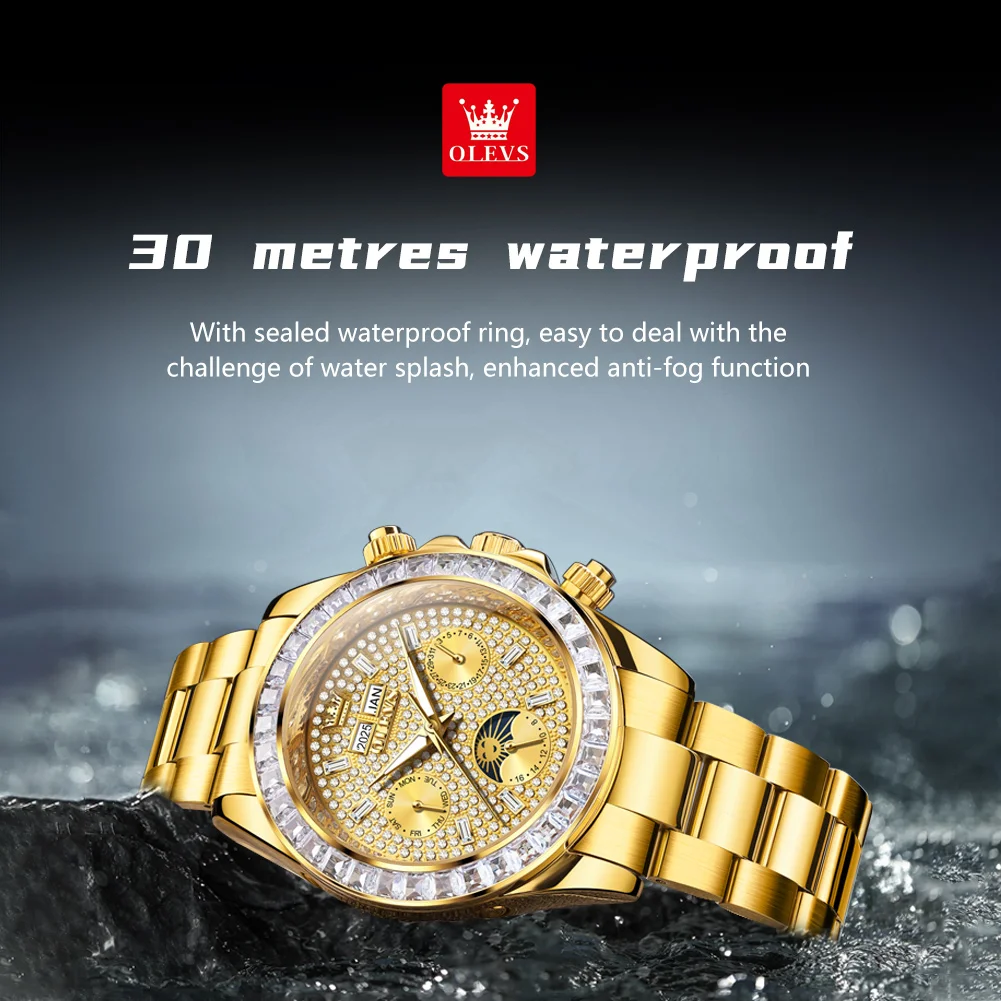 OLEVS Men's Watch Fully Automatic Mechanical Watch Multi functional Waterproof 7038