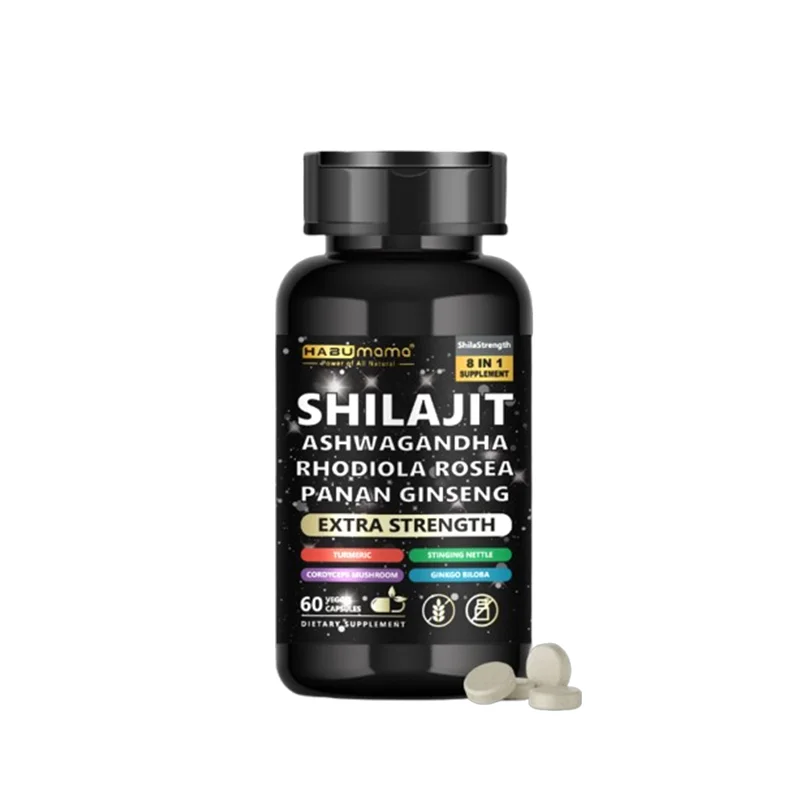 Pure Ingredient 8 in 1 Shilajit, Ashwagandha, Panax Ginseng, Turmeric and Enlargement Pills for Men