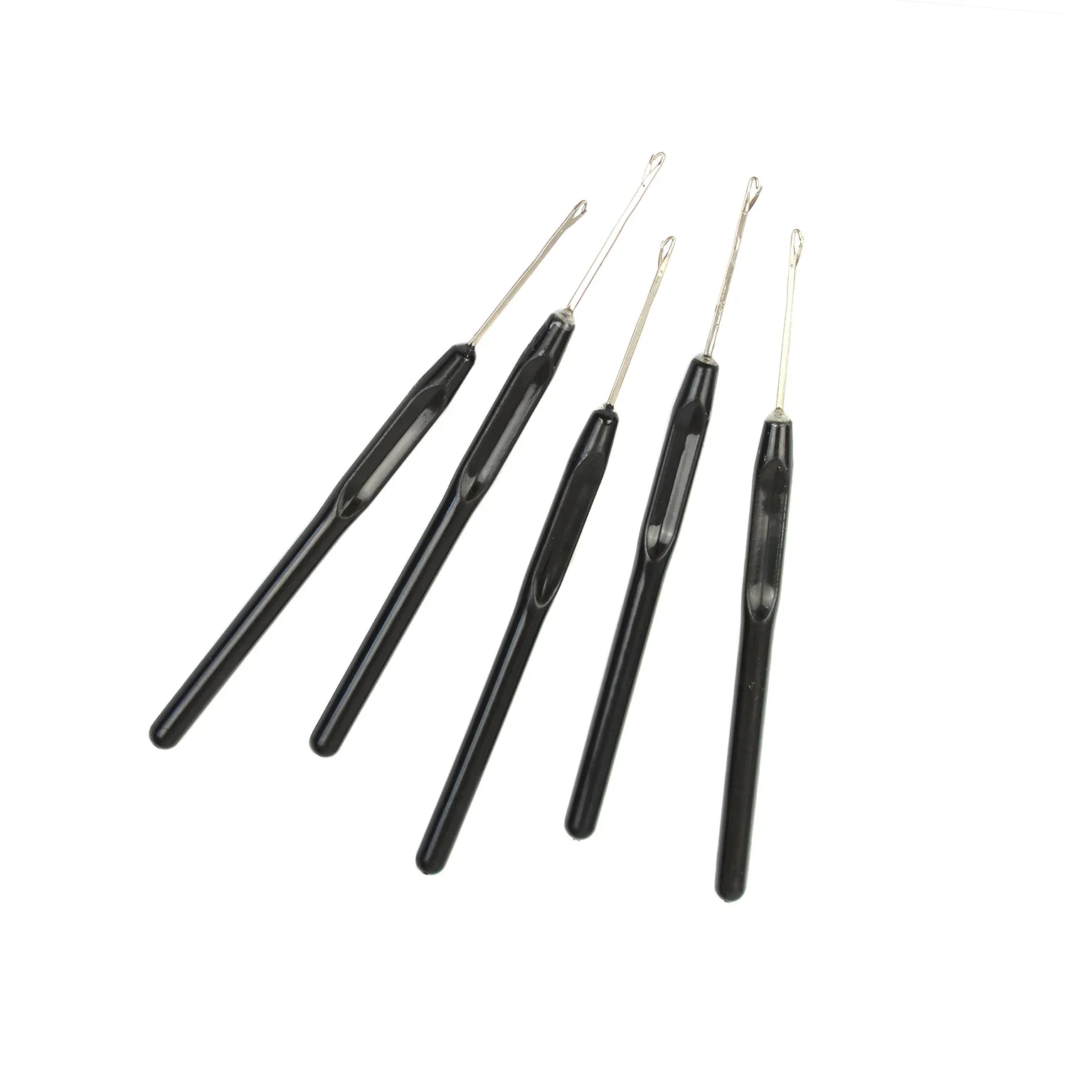 5Pcs Latch Hook Needles Hair Braiding Dreadlocks Weaving Needles Plastic Handle Knitting Hair Extensions Styling Crochet Hook